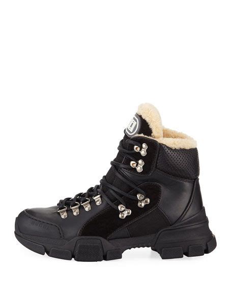 gucci flashtrek shearling-lined hiker boots